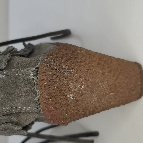 Ziginy Grizzleez Helen Gray leather suede Moccasin wedges women's size 7 - Picture 7 of 15